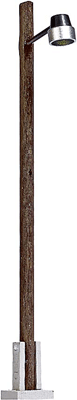 Streetlight on Wood Post -- With Yellow LED 2-11/16"  6.9cm Tall