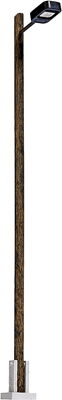 Square Station/Platform Lamp on Wood Post -- With Yellow LED 4-1/16"  10.3cm Tall