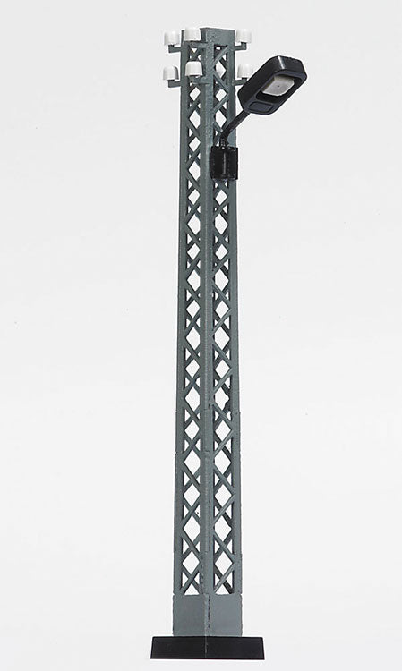 Lattice-Mast Street Light w/White LED -- Black Lamp Head 3-1/16"  7.8cm Tall
