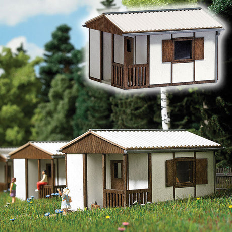 East German GL 14 Garden Bungalow -- Laser-Cut Wood Kit - 1-3/4 x 1-7/16 x 1"  4.4 x 3.6 x 2.6cm