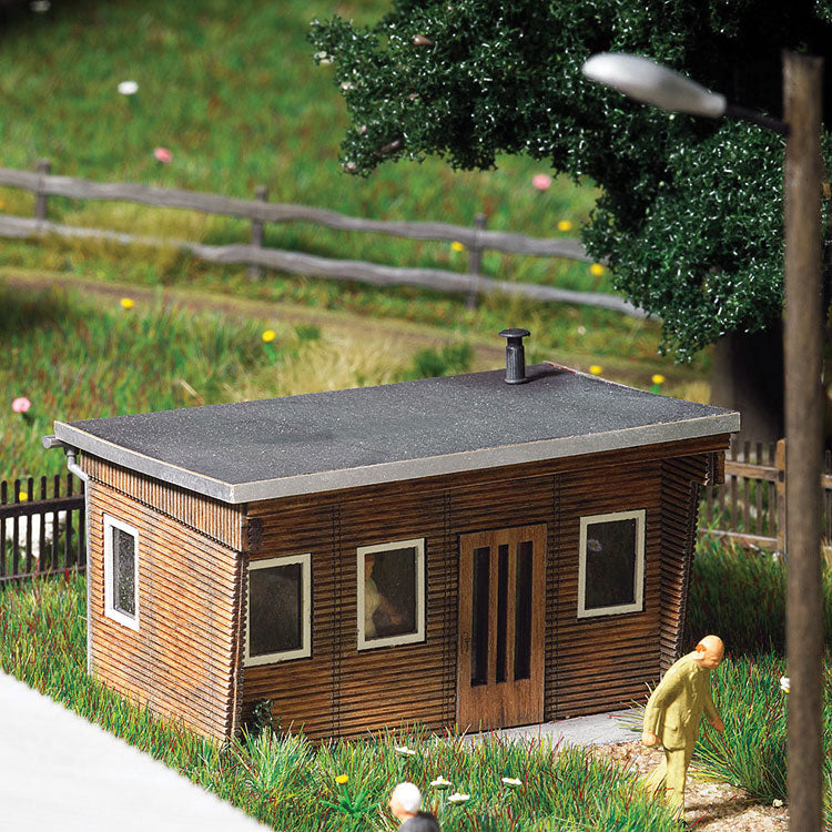 East German Wooden Garden Bungalow -- Laser-Cut Wood Kit - 1-5/8 x 1-3/16 x 1"  4.2 x 3 x 2.6cm