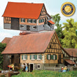 Historic Farmhouse w/Stone Foundation -- Laser-Cut Wood Kit - 5-1/8 x 3-1/8 x 2-15/16"  13 x 8 x 7.5cm