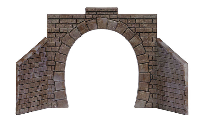 Cut Stone Single-Track Tunnel Portal w/Wing Walls