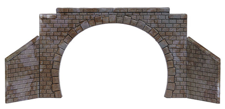 Cut Stone Double-Track Tunnel Portal w/Wing Walls