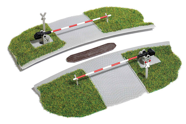 Manual Grade Crossing w/Gates -- For Curved Track