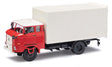 1984 IFA W50L MK Box Delivery Truck - Assembled - Espewe -- Zirkus Berolina (red, white, German Lettering)