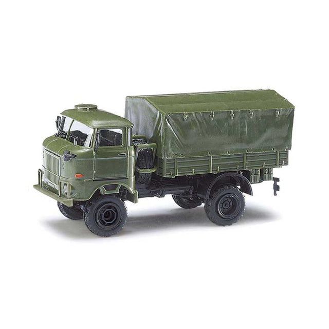 1965 IFA W50 LA/A Low-Sided Delivery Truck w/Canvas Tarp - Assembled -- With Export Bumper (green)
