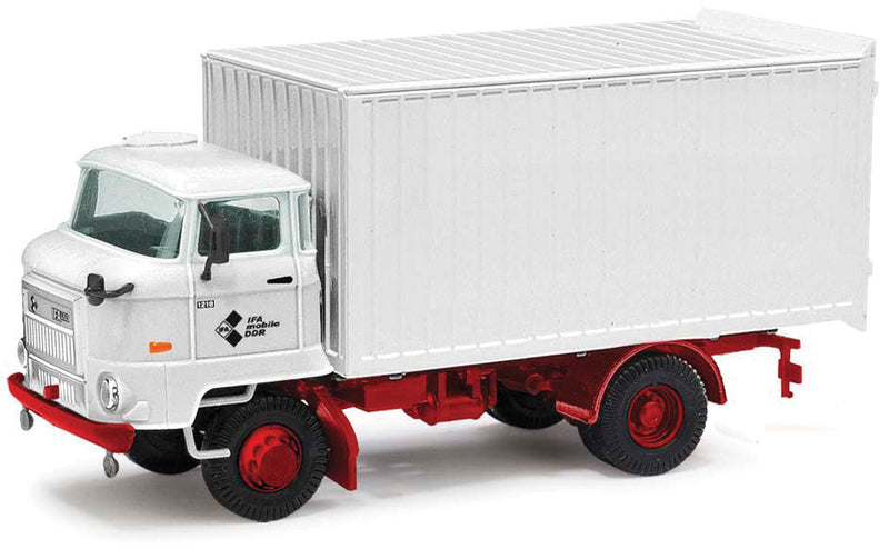 1987 IFA L60 ETK Box-Body Delivery Truck - Assembled - Espewe -- Messe (white, red, German Lettering)