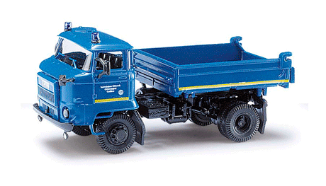 1987 IFA L60 3SK Low-Sided Dump Truck - Assembled - Espewe -- THW Cotbus (blue, white, German Lettering)
