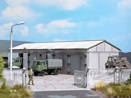 Concrete 5-Vehicle Garage -- Kit - 11 x 4-3/8 x 2-3/4"  28 x 11.2 x 7.1cm-1