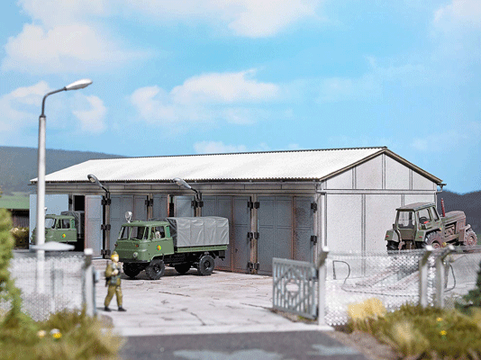 Concrete 5-Vehicle Garage -- Kit - 11 x 4-3/8 x 2-3/4"  28 x 11.2 x 7.1cm-1
