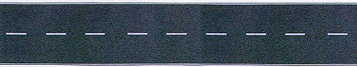 Flexible Self Adhesive 2-Lane Paved Highway -- Straight (white markings) 48"  120cm