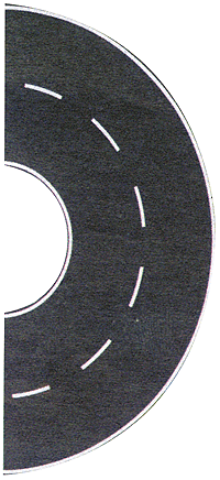 Flexible Self Adhesive Paved 2-Lane Curve -- White Markings