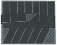Flexible Paved Parking Lot - Self-Adhesive -- Gray, White Markings - 7-7/8 x 6-3/16"  20 x 16cm