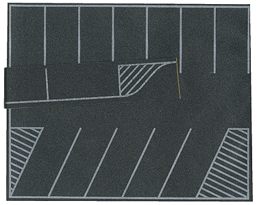 Flexible Paved Parking Lot - Self-Adhesive -- Gray, White Markings - 7-7/8 x 6-3/16"  20 x 16cm