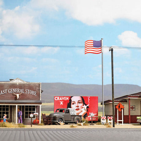 North American-Style Street Signs & Details -- Construction Barricades, Mailboxes, Billboards, 1950 Chevy Pickup & More-2