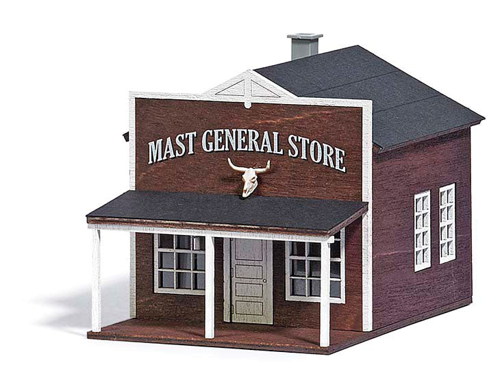 False-Front Wood General Store -- Laser-Cut Wood Kit - 3-1/2 x 2-9/16 x 2-1/2"  8.8 x 6.5 x 6.3cm-2