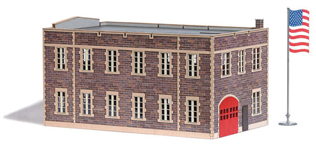 Clinker Block Fire Station -- Laser-Cut Wood Kit - 7-1/2 x 4-9/16 x 4-3/16"  19.1 x 11.6 x 10.6cm-4