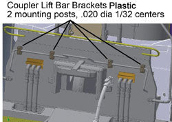 Locomotive Coupler Lift Bar Mount Blocks pkg(8)