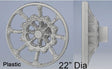Locomotive Brake Wheel 8-Spoke Cast -- 22" Scale Diameter Plastic pkg(2)