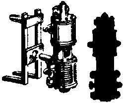 Steam Loco Air Compressor (Brass Casting) -- Single Phase - 9-1/2" with Mounting Bracket