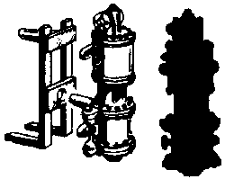 Steam Loco Air Compressor (Brass Casting) -- Single Phase - 11" w/Mounting Bracket