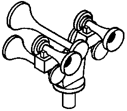 Nathan Diesel Air Horn (Brass Casting) -- 5-Chime P5