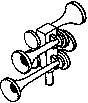 Nathan Diesel Air Horn (Brass Casting) -- 4-Chime K4