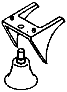 Bells for Diesel Locos (Brass Castings) -- Road Switcher Style End Mount w/Bracket (Used on EL Units)