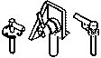 Tender Water Scoop Controls -- PRR (Set of 3 pieces)