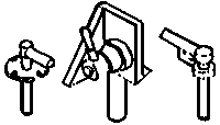 Tender Water Scoop Controls -- PRR (Set of 3 pieces)