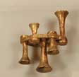 Air Horns (Unpainted Brass Casting) -- Leslie S-5TRPO; 3 Forward and 2 Back