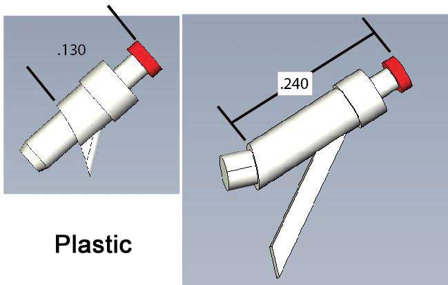 Locomotive Fuel Fillers - Plastic -- 2 Short & 2 Tall