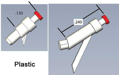 Locomotive Fuel Fillers - Plastic -- 2 Short & 2 Tall