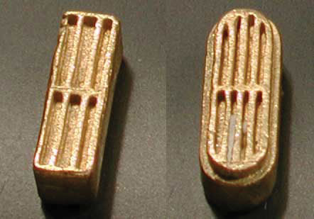 HO U25B Exhaust Stack -- 1 Each Squared & Oval, Lost Wax Brass Casting pkg(2)