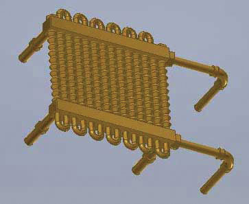 F-Unit Roof Mount Radiator -- With Sideway Piping (Brass)