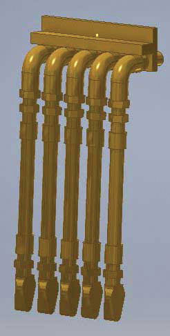 5-Line MU Cables -- Brass pkg(4)