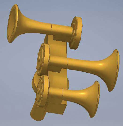 Nathan K3 Air Horn K3LAR2 -- Brass