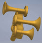 Nathan K3 Air Horn K3LAR2 -- Brass
