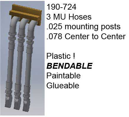 3-Line MU Hose -- Plastic pkg(4)