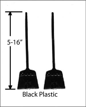 Brooms -- Unpainted Black Plastic pkg(2)