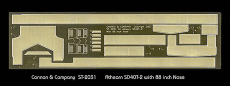Safety Tread & Step Kit (Photo-Etched Brass) -- For Athearn SD40T-2 with 88" Nose