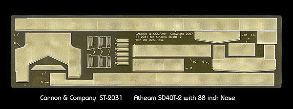 Safety Tread & Step Kit (Photo-Etched Brass) -- For Athearn SD40T-2 with 88" Nose