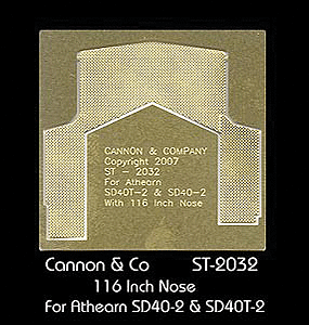 Safety Tread Kit Nose Only (Photo-Etched Brass) -- For Athearn SD40T-2 & SD40-2 w/116" Nose