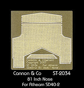 Safety Tread Kit Nose Only (Photo-Etched Brass) -- For Athearn SD40-2 w/81" Nose