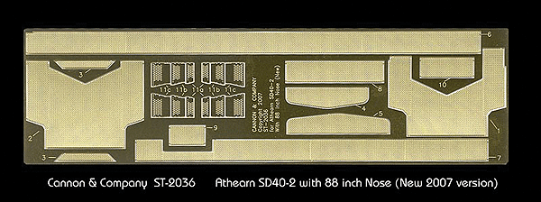 Safety Tread & Step Kit (Photo-Etched Brass) -- For New (2007 Run) Athearn SD40-2 w/88" Nose