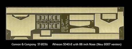 Safety Tread & Step Kit (Photo-Etched Brass) -- For New (2007 Run) Athearn SD40-2 w/88" Nose