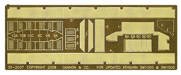 Safety Tread & Step Kit (Photo-Etched Brass) -- For 2009 Athearn SW1500 & SW1000 w/Side Handrails