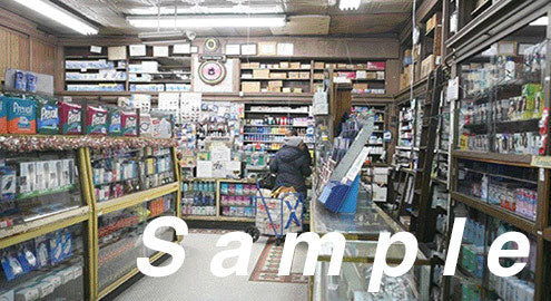 Picture Window Photo Interior - Small Store #1 -- Fits 3 to 3-1/2"  7.6 to 8.9cm Wide x 1-5/8"  4.1cm Building Storefront