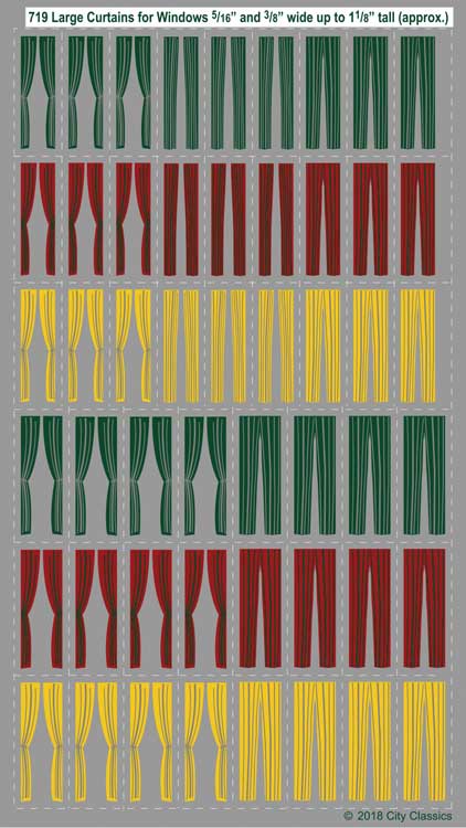 Dark-Colored Curtains - Window Dressings for Windows -- For Windows 1/4 to 3/8 up to 1-1/8"  .6 to 1 to 2.9cm pkg(50) (green, red)